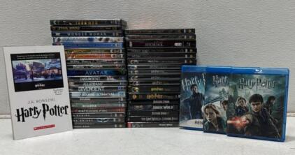 Huge DVD Blu-ray Lot: Harry Potter Complete, Jurassic Park/World, Batman Trilogy, Divergent