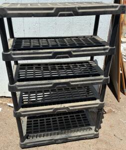 Black 5-Tier Plastic Utility Storage Shelf, (35.5L"x17InW"x56InH)