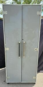 Industrial Metal Storage Cabinet with Wheels, (31InLx19.5Wx75.5H) 4 Adjustable Shelves