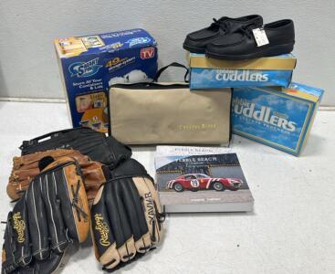 Crystal River Travel Spinning Rod & Reel Set w/ Case, Gloves, Cuddlers, Pebble Beach Books