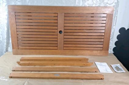 (1) Patiojoy Wooden Folding Table, Model JV12566, 55"L x 27"W x 29"T