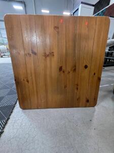 Square Solid Pine Rustic Coffee Table, 36"x36", Turned Legs, Includes Furniture Glides