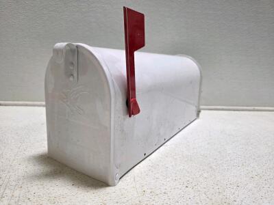 Gibraltar Elite E1100W00 Medium Steel Post Mount Mailbox, White, 20"x6.9"x8.9", Rust Resistant