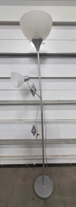 71" Brushed Nickel Torchiere Floor Lamp with Adjustable Reading Light
