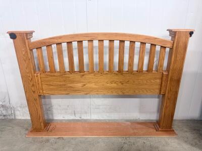 Mission Style Solid Oak Queen Headboard with Vintage Oak Finish