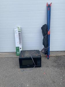 EastPoint Outdoor Volleyball/Badminton Set with Blue Poles, Carry Bag, Portable Design