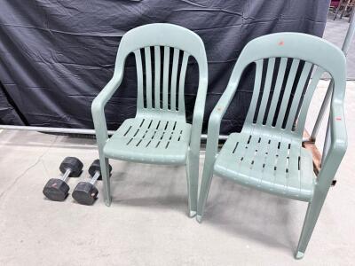 Ethos Rubber Hex Dumbbell Pair, 25 lbs Each, Chrome Handles, Anti-Roll, 50 lbs Total