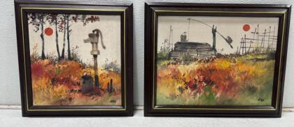 Pair of Framed Original Landscape Paintings by RSM, Various Sizes