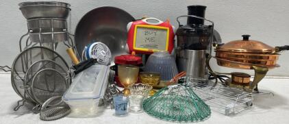 Jack LaLanne Fusion Juicer & Copper Chafing Dish w/ Burner &ndash; Large Mixed Kitchenware Lot