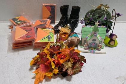 Assorted Holiday Items with Several kinds of Hallmark Halloween Cards