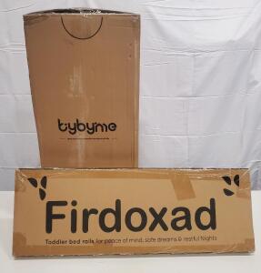 bybyme 6-Inch Tri-Folding High-Density Foam Mattress, Gray, Firdoxad Toddler Bed Rail