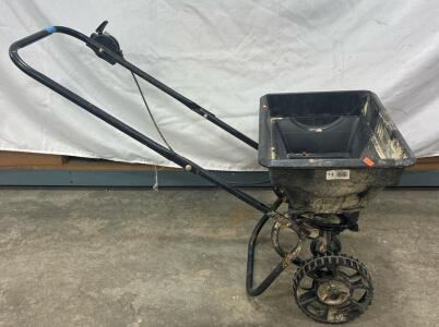 Walk-Behind Broadcast Spreader, 50 lb Capacity, 8-10 ft Spread Width( tested, functions)