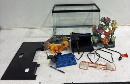 Fish Tank Kit,[Water Pump, Tank Decorations. Fish tank( 20inLx10.5inWx 12InH) and more]