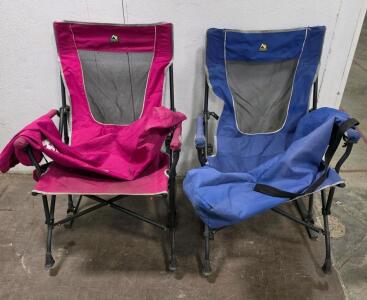 GCI Outdoor RoadTrip Rocker Folding Rocking Chair, 250 lb Capacity, Mesh Back, Cup Holder