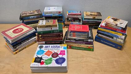 Large Mixed Book Lot ~50+ Books: Reference, Fiction, Nonfiction, Art, Finance, Cookbooks, English
