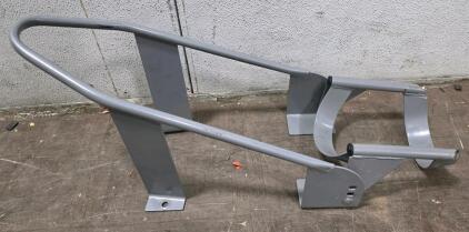 Steel Motorcycle Wheel Chock, Adjustable, Bolt-down, Gray Finish, Fits ~14"&ndash;21" Wheels