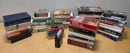 Large Lot of 55+ Books: Mixed Hardcover & Paperback, Major Authors, Fiction, Nonfiction, Cookbooks