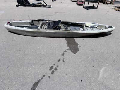 Lifetime Tamarack Angler 12T Sit-On-Top Fishing Kayak, 12 ft, Paddle, Olive Camo, Adjustable Seat