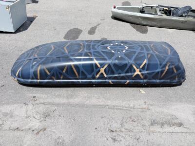 Large Rooftop Cargo Box, 18 cu ft Capacity, Black Custom Wrap, Fits Most Vehicles