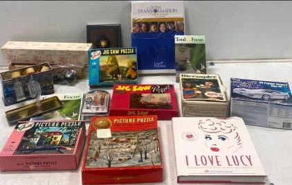 Vintage Guild & Gold Seal Jigsaw Puzzles, Garfield Watch, Books, Parenting Sets, and more
