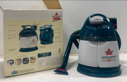 Bissell Little Green ProHeat TurboBrush Portable Deep Cleaner, Tested Powers ON, Model 1725/172515, with Built-in Heater and TurboBrush Attachment