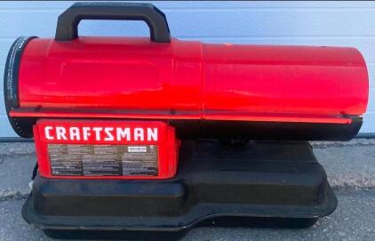 CRAFTSMAN 80,000 BTU Forced Air Kerosene Heater CMXEHAO080FAK, 5.8 Gal Tank, 120V, powers on, please inspect in person.