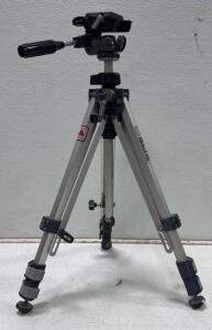 Slik Universal U-210 Camera Tripod, 63" Max Height, 3-Way Pan/Tilt Head, Aluminum Construction