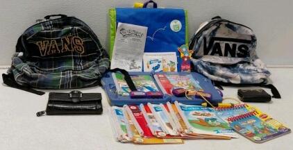 Vans Plaid and Tie-Dye Backpacks, Leapfrog Learning Pad and 2 Wallets