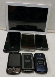 Tablet, and 6 phones (Does Not Turn On)