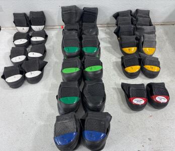 OSHATOES, Steel Toe, slip in shoe covering.(5 pairs) size 9. (12 pairs) Size 10,(15 pairs) Size 11, (7 pairs) Size 12 (23 pairs) size 13.(2 pair) Size large (2 paid) size XL [approx 65 pairs)