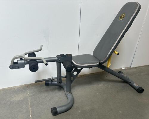 Gold's Gym XRS 20 Adjustable Weight Bench with Leg Developer, 600 lb Capacity, Grey/Yellow
