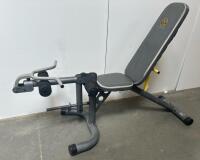 Gold's Gym XRS 20 Adjustable Weight Bench with Leg Developer, 600 lb Capacity, Grey/Yellow