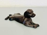 Cast Iron Laying Dog Figurine &ndash; 8" Length, 4.5 lbs, Vintage Style - 3