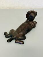 Cast Iron Laying Dog Figurine &ndash; 8" Length, 4.5 lbs, Vintage Style - 4