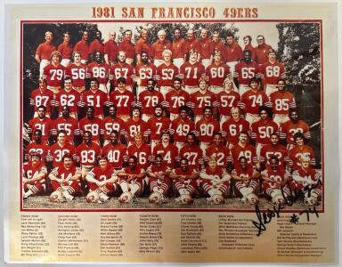 1981 San Francisco 49ERS Team Photo Signed Autograph From #74 George Visger