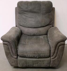 Manual Dark Gray Microfiber Recliner Chair, Pillow Top Arms, 40"x39"x42", 300 lb Capacity