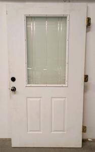 Exterior Prehung Steel Door With Half Glass, Right-Hand Inswing