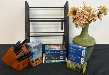 Farberware Knife Block Set, Home Decor, VHS Movies, And More