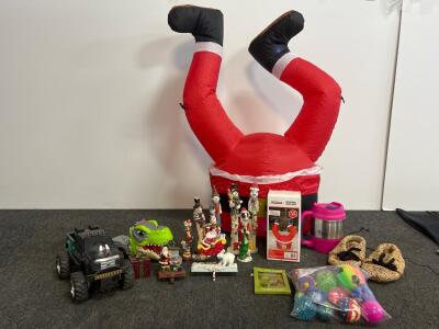 Airflows Inflatable Santa Legs 3.5 ft Yard Decoration with Box, Lighted, Indoor/Outdoor