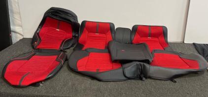 Classic Accessories Custom-Fit Red and Black Seat Covers for Classic Cars