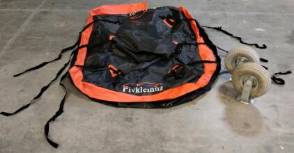 Fivkleinnz Soft Roof Cargo Carrier Bag Black/Orange, Includes Accessories, and caster wheels (4.10/3.50-4)