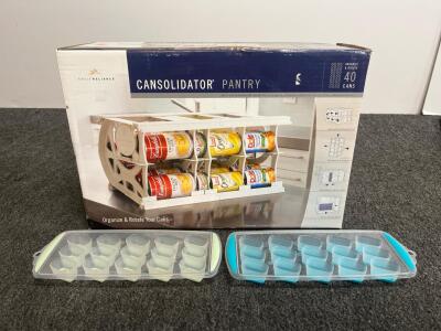 Shelf Reliance Cansolidator Pantry Organizer, 40 Can, 16.5 x 10 x 11 in, White, 100 lb Capacity