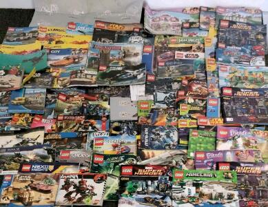 Mixed Lot of 75 LEGO & Mega Bloks Instruction Booklets &ndash; Friends, Star Wars, Super Heroes, Minecraft