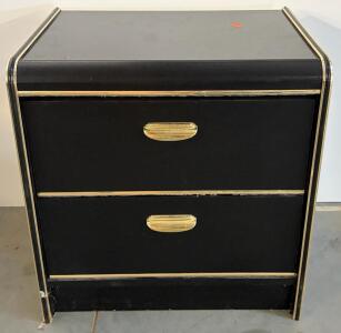 Dynamic Furniture Two-Drawer Nightstand, Black & Gold, Made In Canada, Model 9122