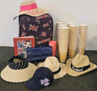 Emporio Armani Clutch, Sky Travel Suitcase, Hats, Cups, Book