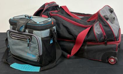 Ful 30" Wheeled Duffel Bag Black/Red & Arctic Zone Titan Deep Freeze Zipperless Cooler