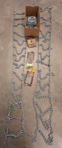 Riverside Supreme Lug Reinforced 10 Link Cross Tire Chains, Zinc-Plated, With Extra Links & Tightener