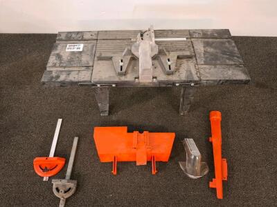 Portable Table Saw With Folding Stand, 10" Blade, Safety Accessories, Miter Gauge, Rip Fence Included