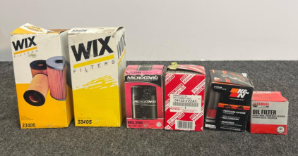 5 Automotive Filters: WIX 33405, Microgard MGL3980, Toyota 04152-YZZA5, K&N KN-171B, Yamaha OEM
