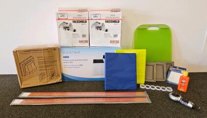 Fibre-Metal F-400 Faceshield Headgear x2, Reinlichkeit 211+ Air Filter, Mounting Strip Sets x2, Hooded MultiVersal I/E Vent, Tajima Snap-Line, Patch Kit, Cutting Board, Binders, And More